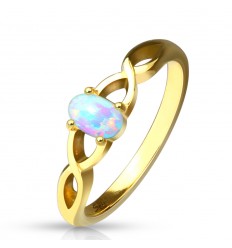 Guldfarvet Ring med Opalite Sten