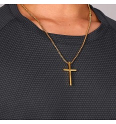 Guldfarvet Halskæde med Kors